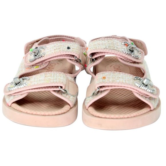 Chanel Quilted 35 Tweed Fabric Cc Dad Sandals CC-1109P-0017 - Picture 3 of 11